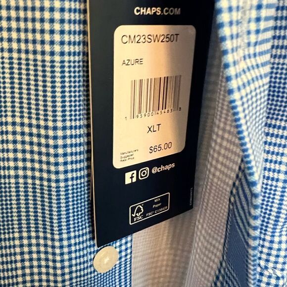 Men’s NWT Ralph Lauren Chaps Azure XLT wrinkle resistant lightweight shirt. - Picture 8 of 11